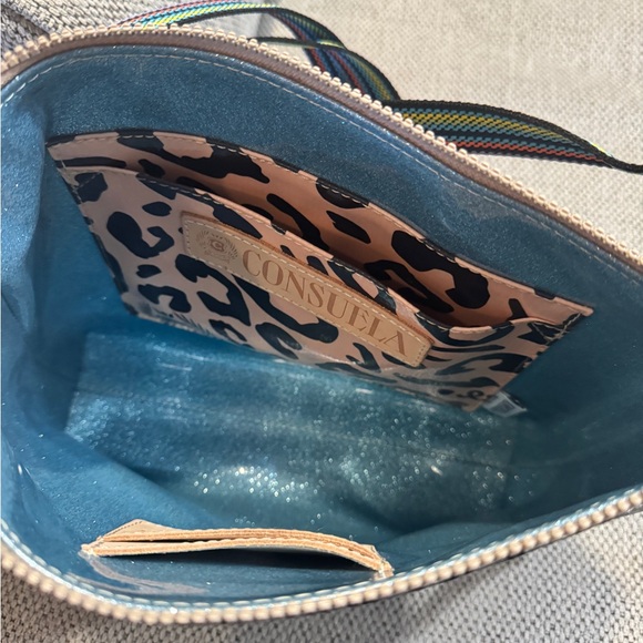 Consuela Textured Black Crossbody Bag with Multicolor Strap - Picture 3 of 6